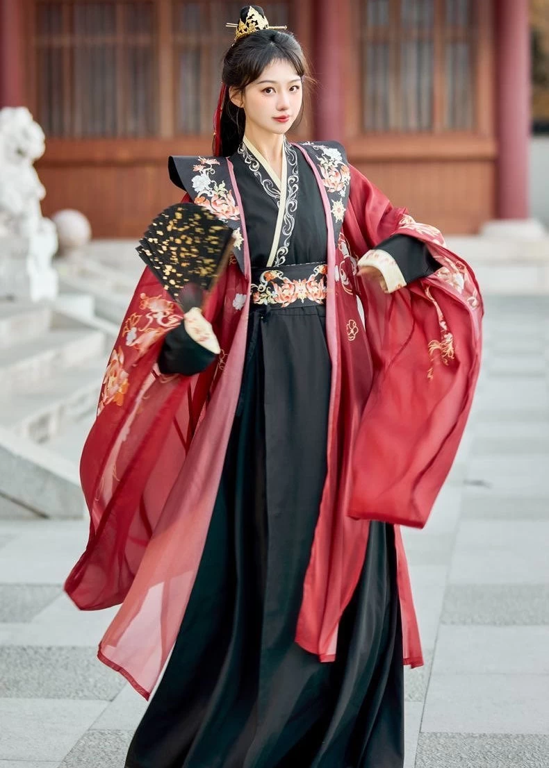 Unisex 3-Piece Daily Hanfu Set Jade Light Plus Size Polyester| HANFUBAO