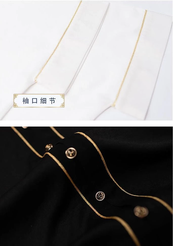 Women Modern Hanfu Daily Blouse Black/White | HANFUBAO