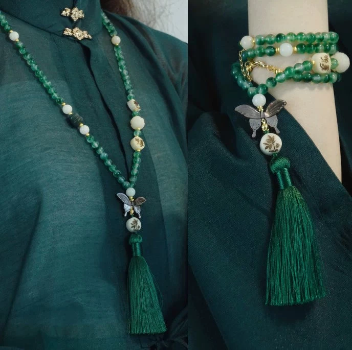 Women’s 3-Piece Chiffon Daily Hanfu Set Jade Cloud Plus Size| HANFUBAO