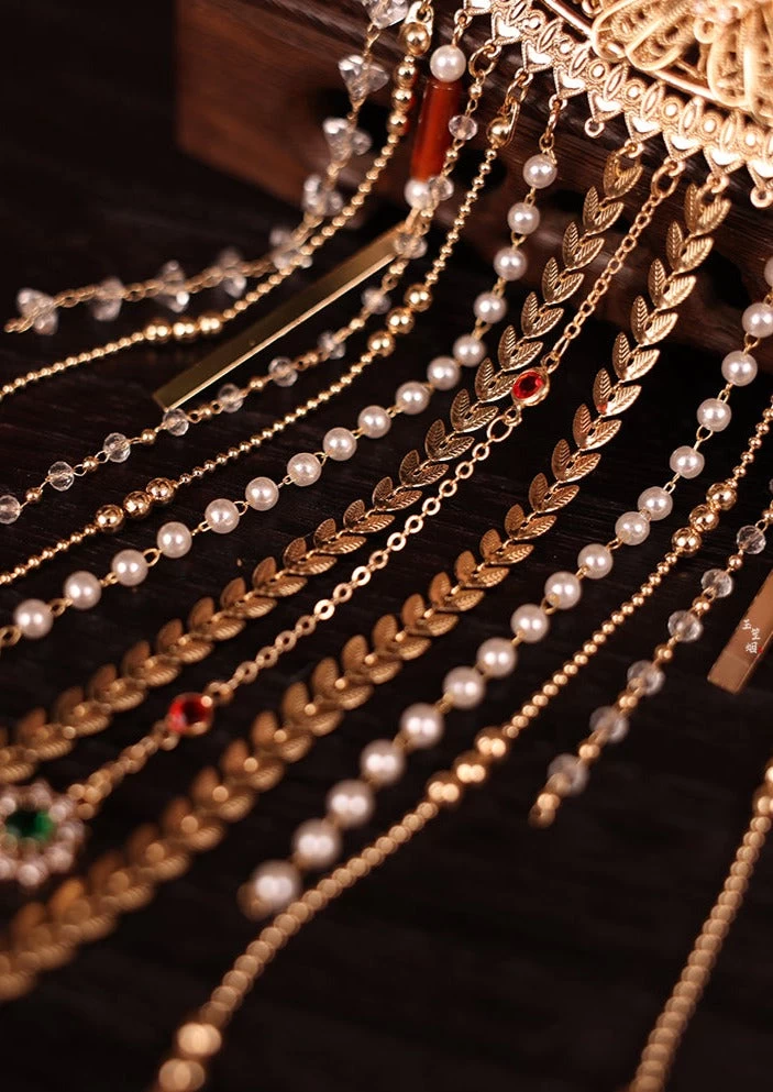 Butterfly Back-of-Head Gold Metal Hairpin for Hanfu Daily Styling | HANFUBAO