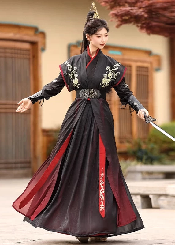 Unisex Modern Hanfu Cotton Blend Set Twilight Blue | HANFUBAO