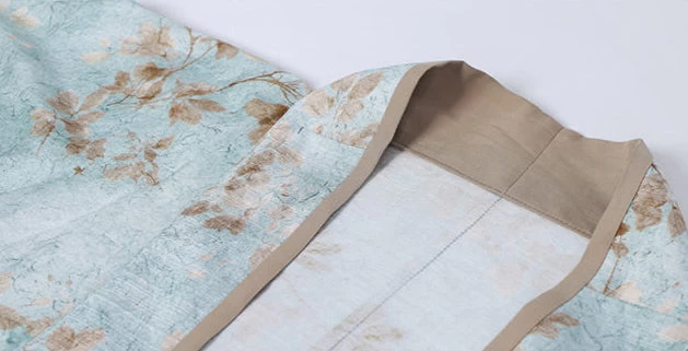 Women’s Daily Hanfu 3-Piece Pants Set Floral Cyan Linen-Rayon Blend | HANFUBAO