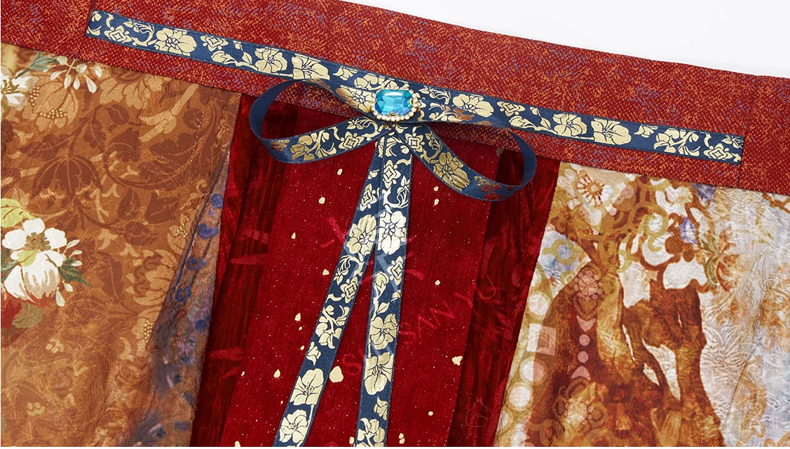 Women Modern Hanfu Silk-Blend 4-Piece Star Embroidery Blue | HANFUBAO