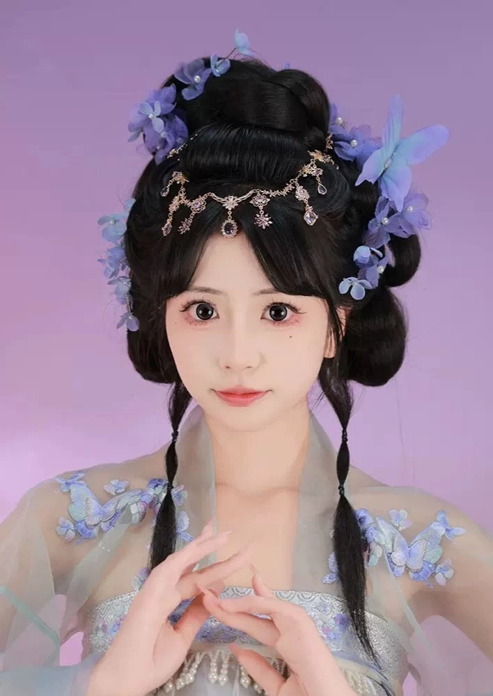 Women's Iris Flower Yarn Hair Pieces for Hanfu Daily Styling | HANFUBAO