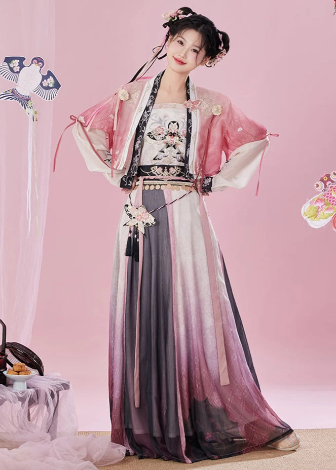 Women’s 4-Piece Daily Hanfu Set,  Skirt Outfit| HANFUBAO