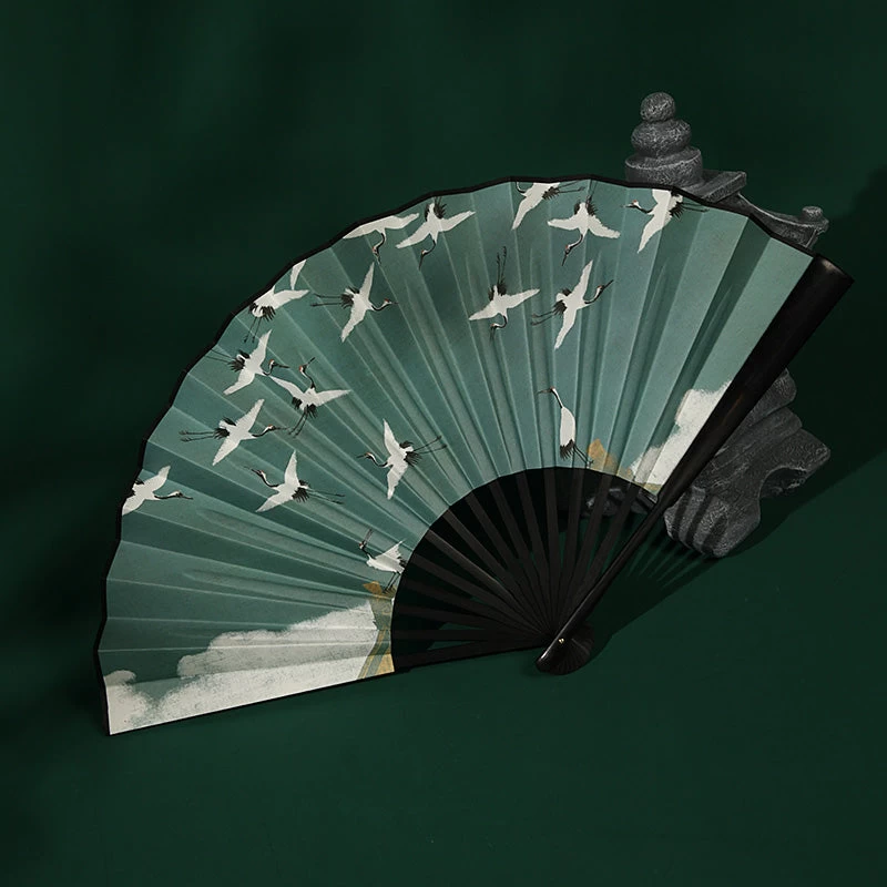 Chinese Hanfu Paper & Bamboo Folding Hand Fan for Dance & Festivals | HANFUBAO