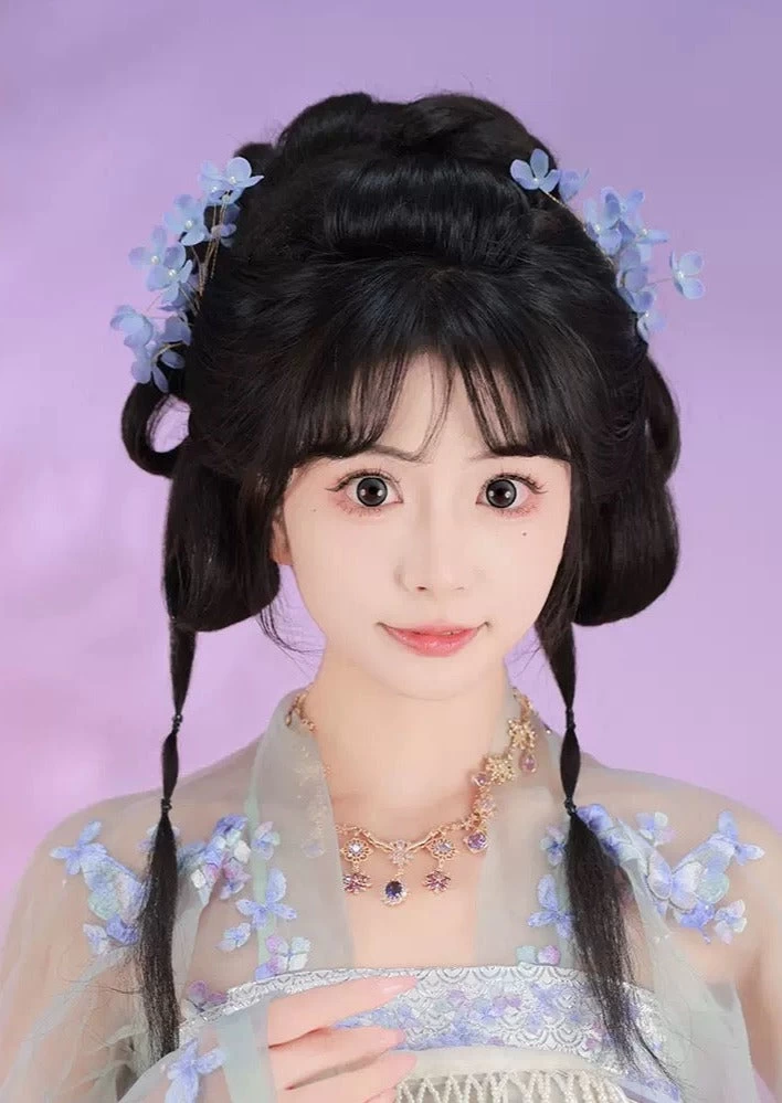 Women's Hanfu Flower Goddess Hairpins, Yarn & Faux Pearl Clips 9cm | HANFUBAO