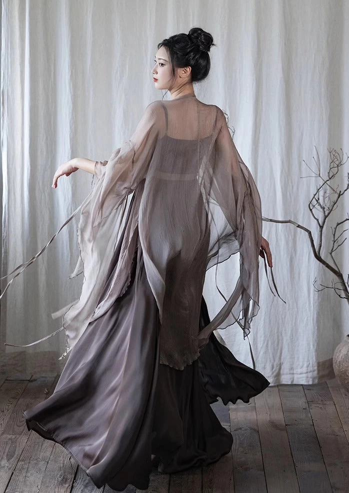 Women Modern Daily Hanfu 2-Piece Oakleaf Butterfly Cotton Set | HANFUBAO