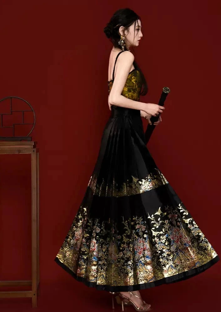 Women Modern Hanfu 2-Piece Top & MaMian Skirt Set Jiangshan Ru Hua | HANFUBAO