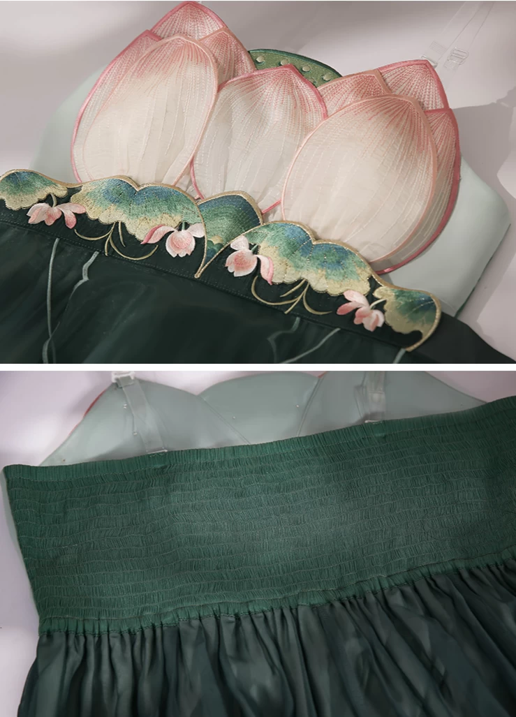 Women's 5-Piece Chiffon Floral Embroidered Hanfu Set | HANFUBAO