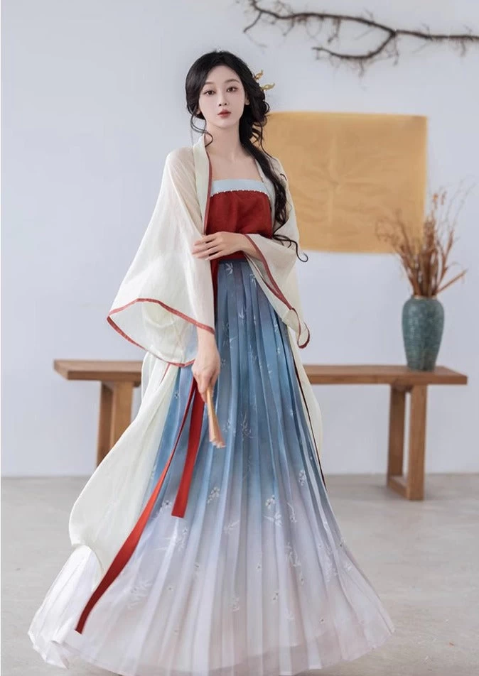 Women Modern Daily Hanfu Ma Mian Skirt Set | HANFUBAO