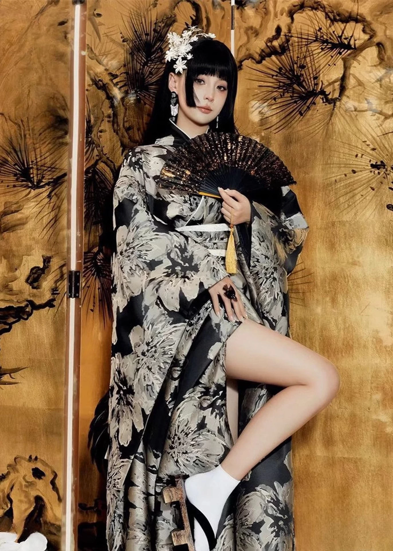 Women Modern Hanfu 2-Piece Kimono Robe Set Nightfall| HANFUBAO