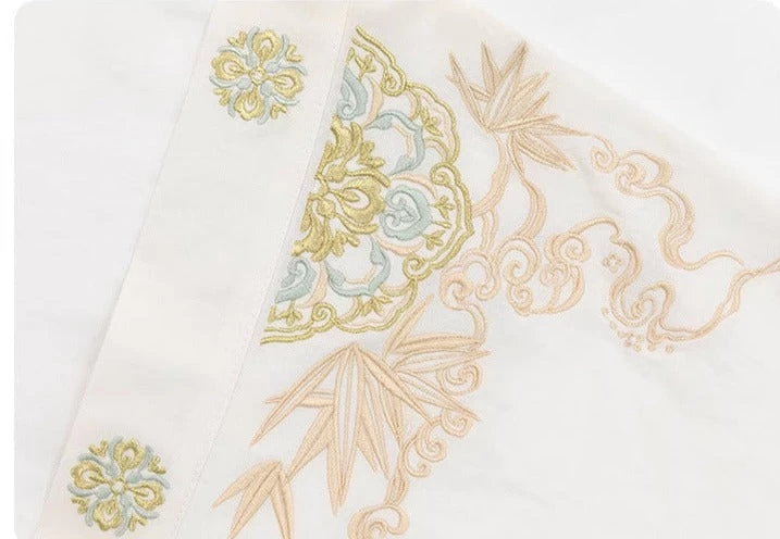 Women Modern Ma Mian Skirt Set Bamboo Embroidery Plus Size| HANFUBAO