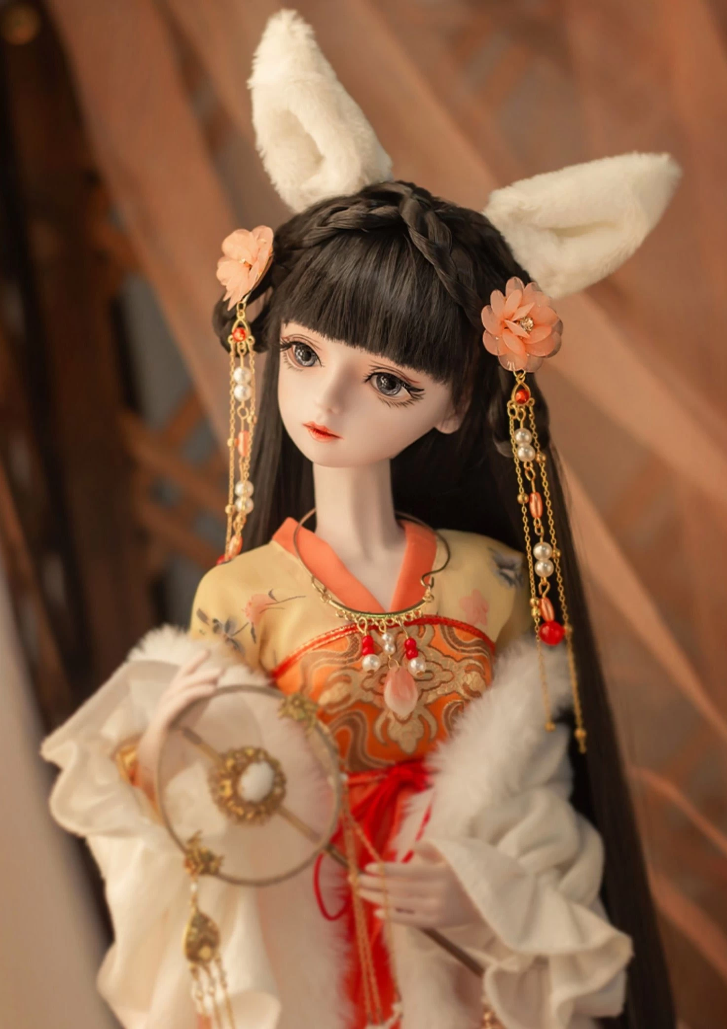 Unisex Handmade 60cm BJD SD Doll Pipa & Fan Recycled Plastic| HANFUBAO