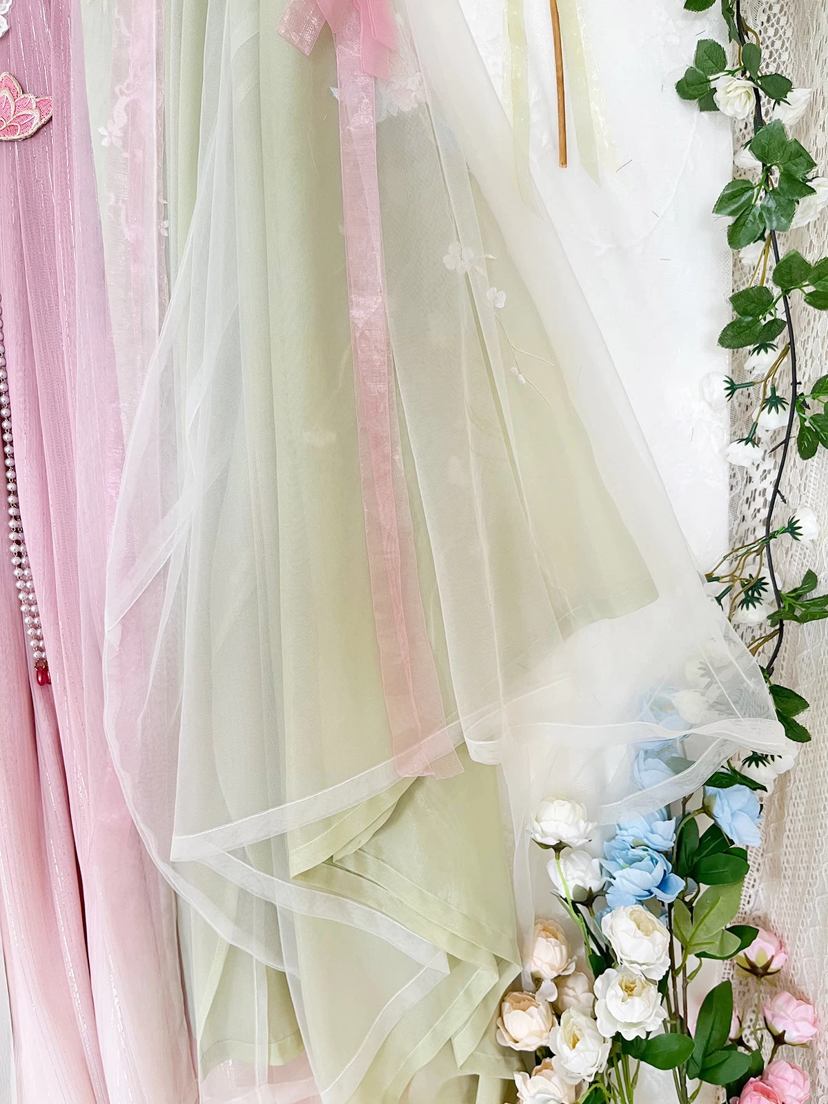 Women Song Dynasty Daily Hanfu 5-Piece Set Green Summer 4.5m Hem | HANFUBAO