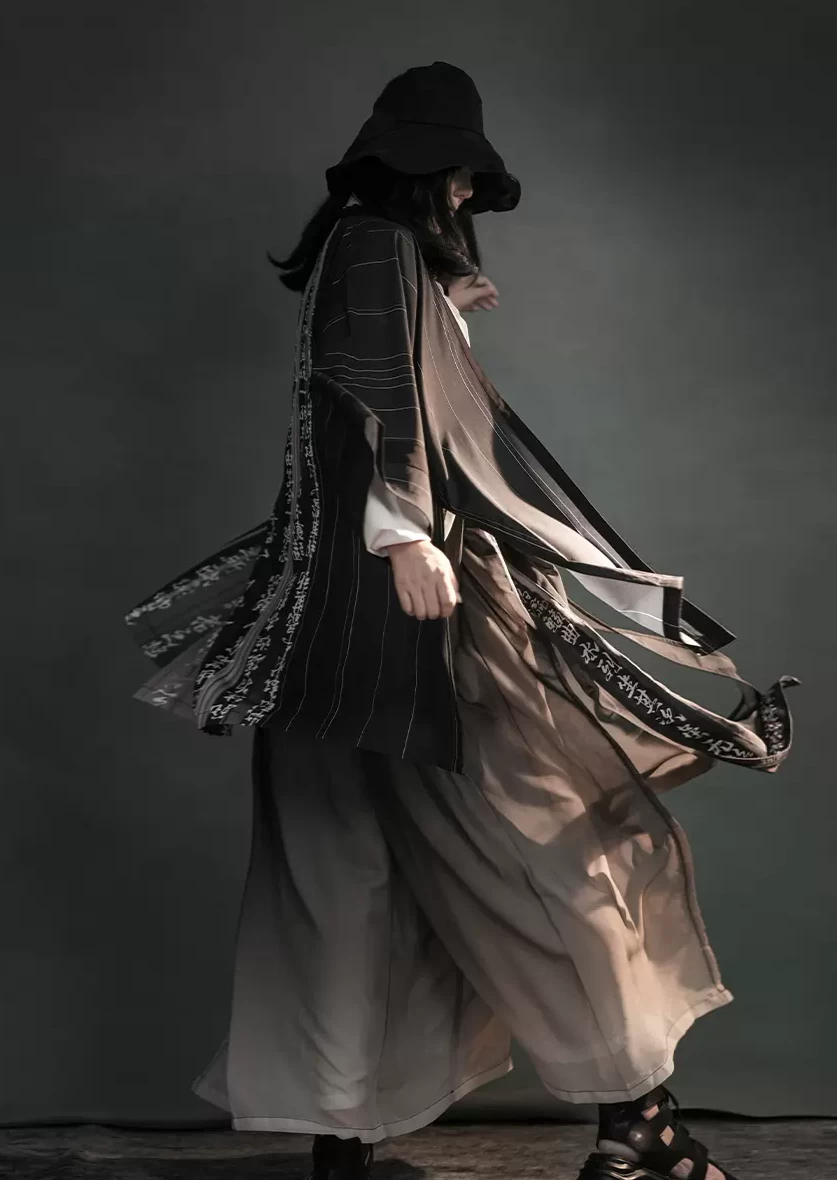 Unisex Modern Daily Hanfu Set, Orchid Print Polyester, Plus Size | HANFUBAO