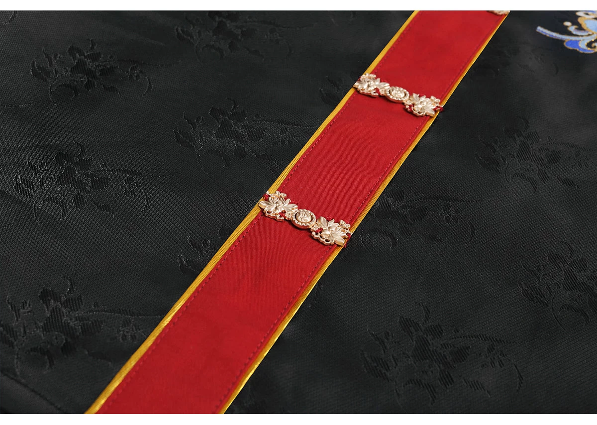 Women’s Little Jade Luxurious Blue Feather-Inlay Hanfu Gown for Festivals| HANFUBAO