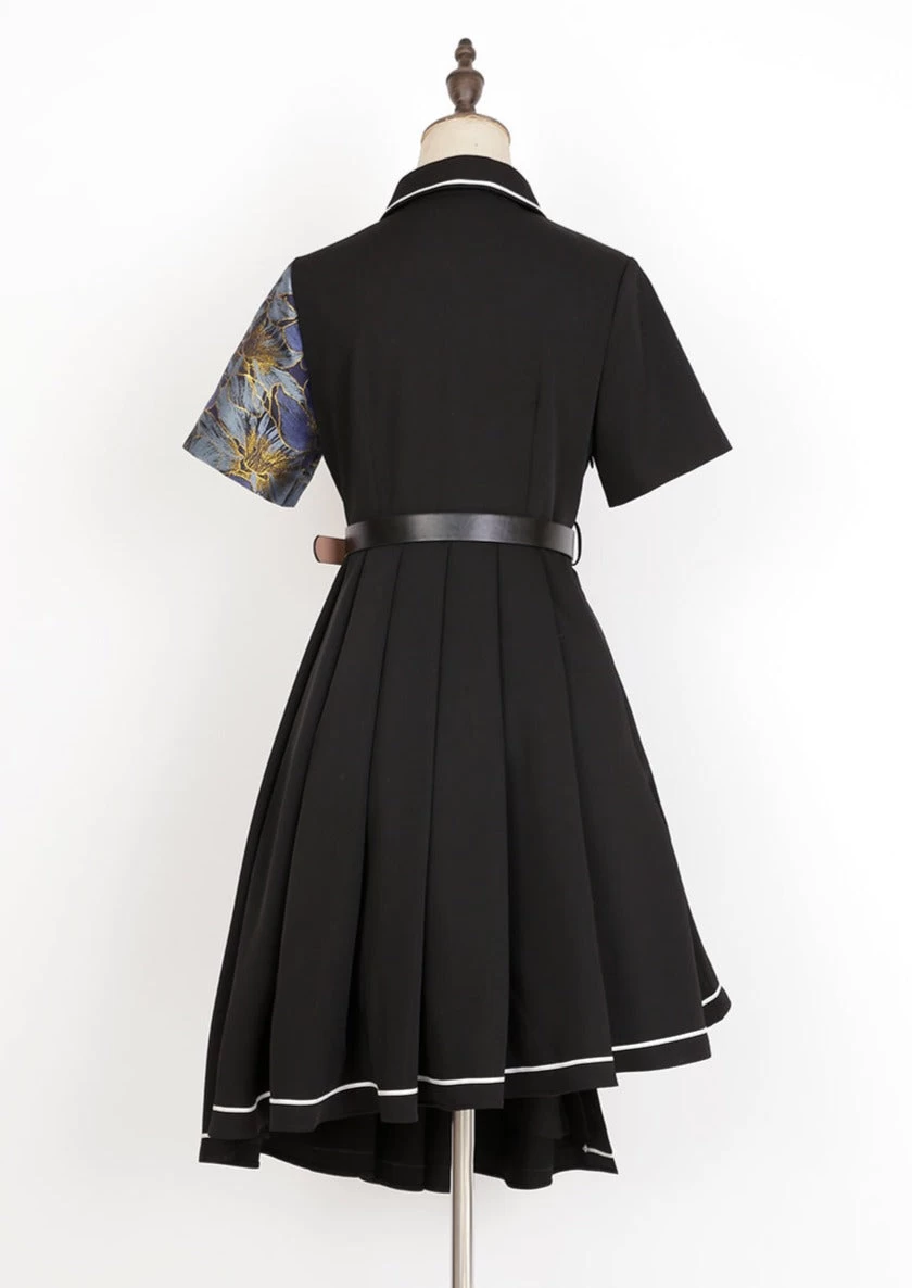 Women's Modern Black Lolita Daily Hanfu Dress, Plus Size | HANFUBAO