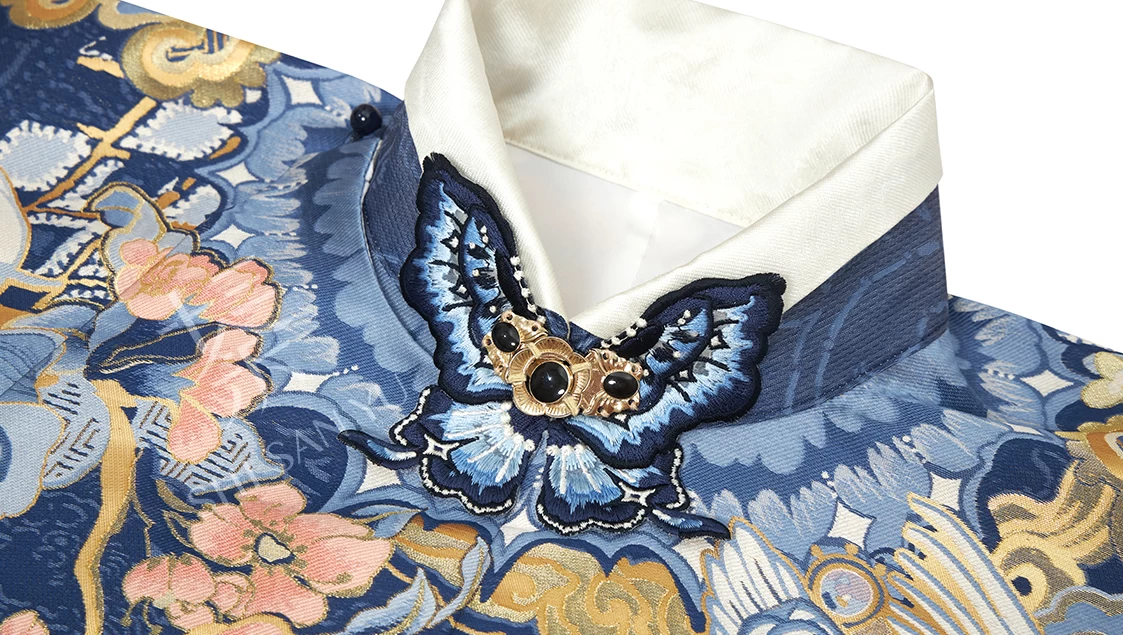 Women 2-Piece New Year Daily Hanfu Set, Embroidered Floral Skirt| HANFUBAO