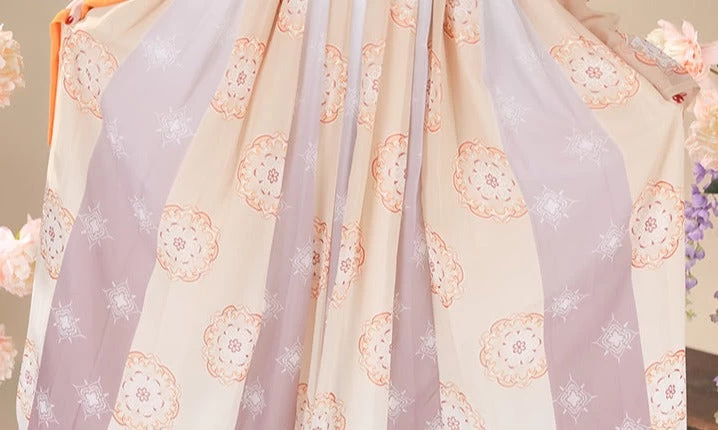 Yuhuan | Women Chiffon Hanfu Dress Floral Print Spring/Summer