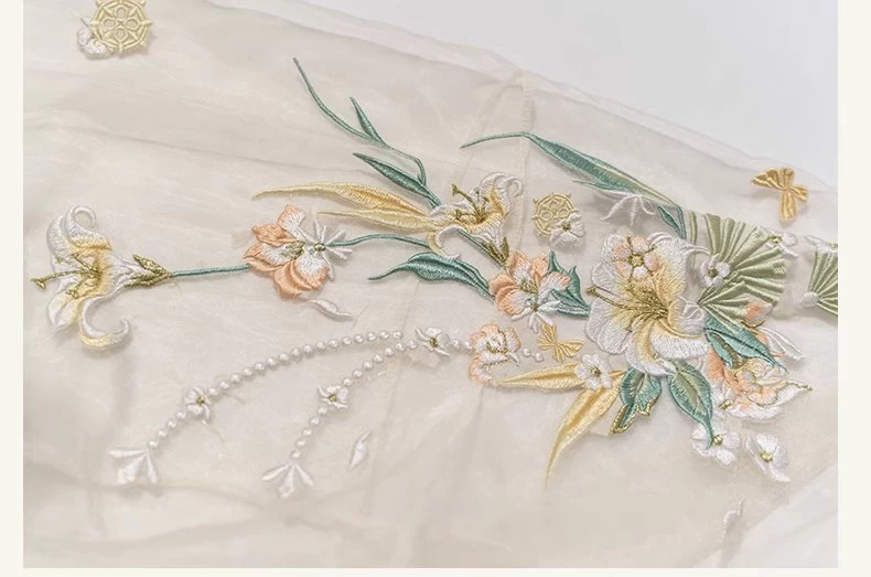 Women Modern Hanfu Yarn Set Floral Embroidery| HANFUBAO