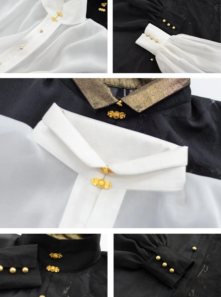 Women Modern Daily Hanfu Blouse White 100%  | HANFUBAO