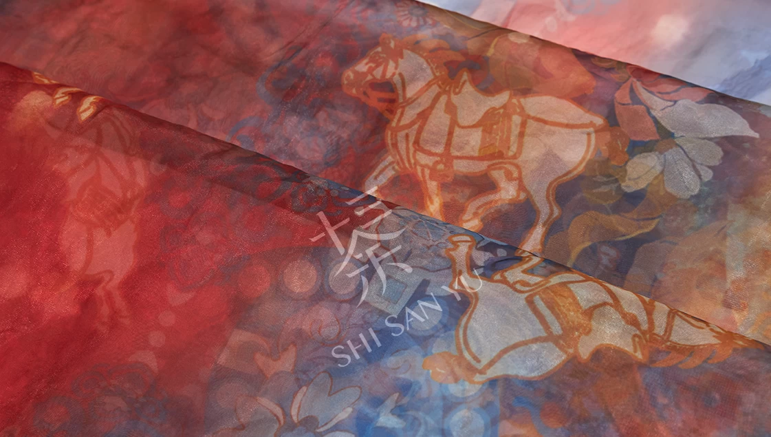 Women Modern Hanfu Silk-Blend 4-Piece Star Embroidery Blue | HANFUBAO