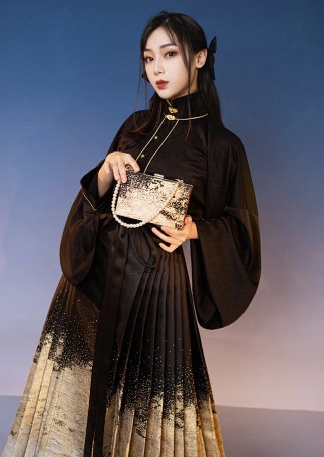 Women Modern Hanfu Daily Blouse Black/White | HANFUBAO