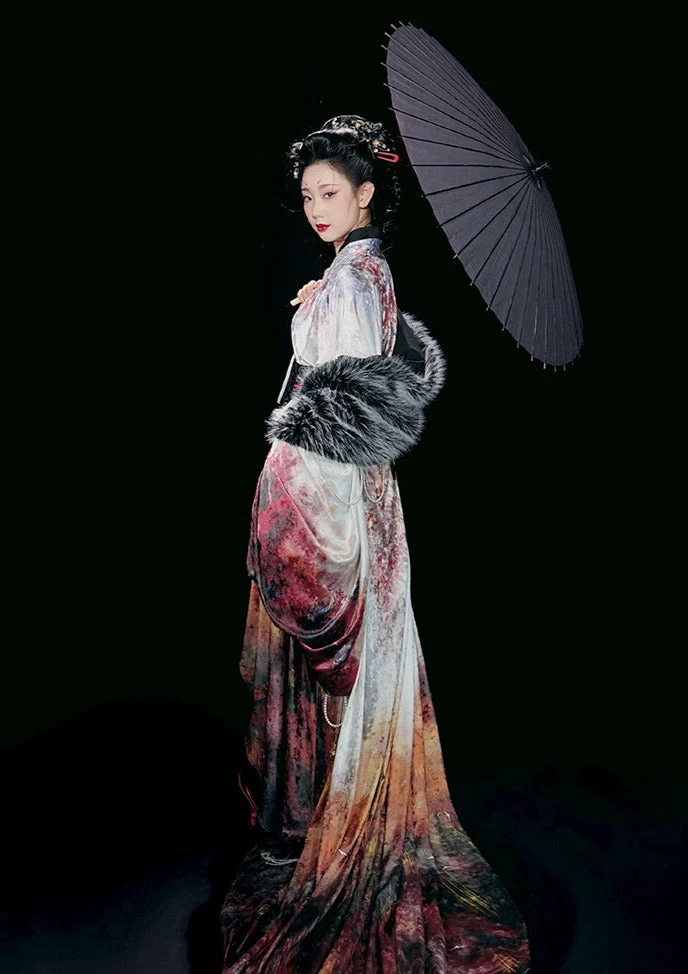 Women’s Song Dynasty Hanfu 5-Piece Gown Set, Polyester, Plus Size | HANFUBAO