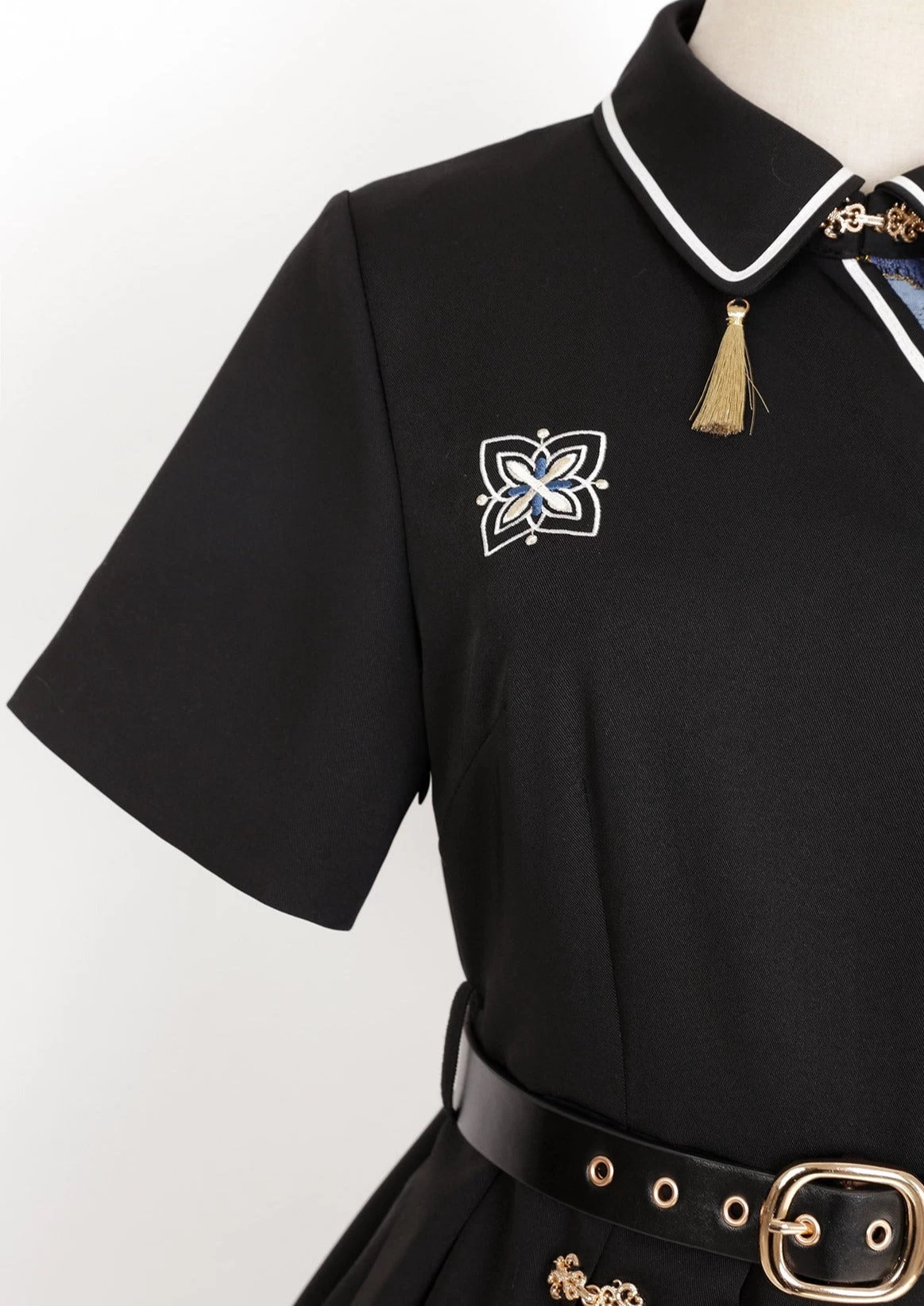 Women's Modern Black Lolita Daily Hanfu Dress, Plus Size | HANFUBAO