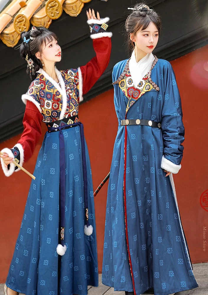 Unisex 2-Piece Tang Dynasty Daily Hanfu Robe & Belt Plus Size | HANFUBAO
