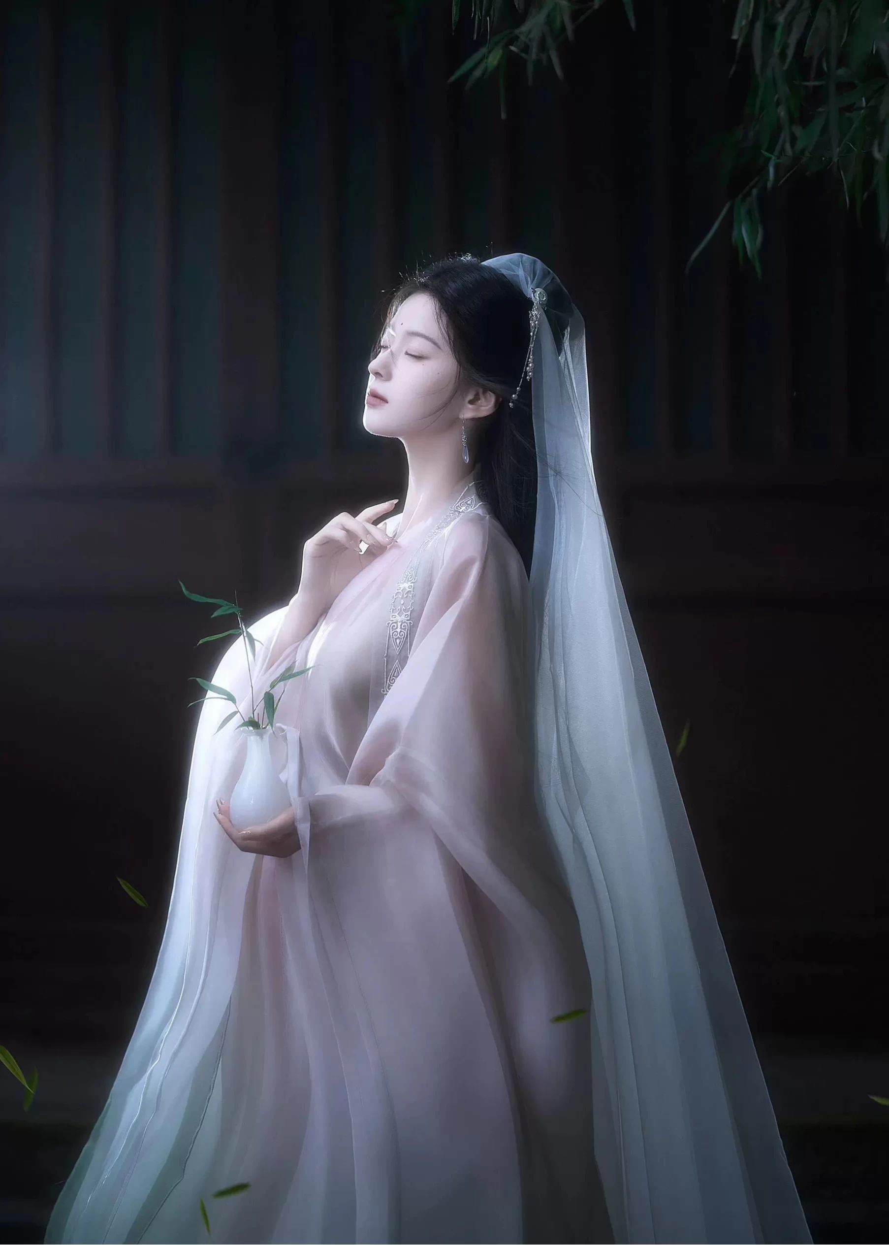 Women's 4-Piece Chiffon Song Dynasty Hanfu Set Jade Green Plus Size | HANFUBAO