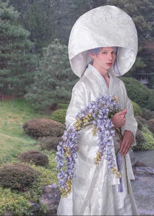 Women’s Modern Hanfu Kimono Set  White Shiromuku | HANFUBAO