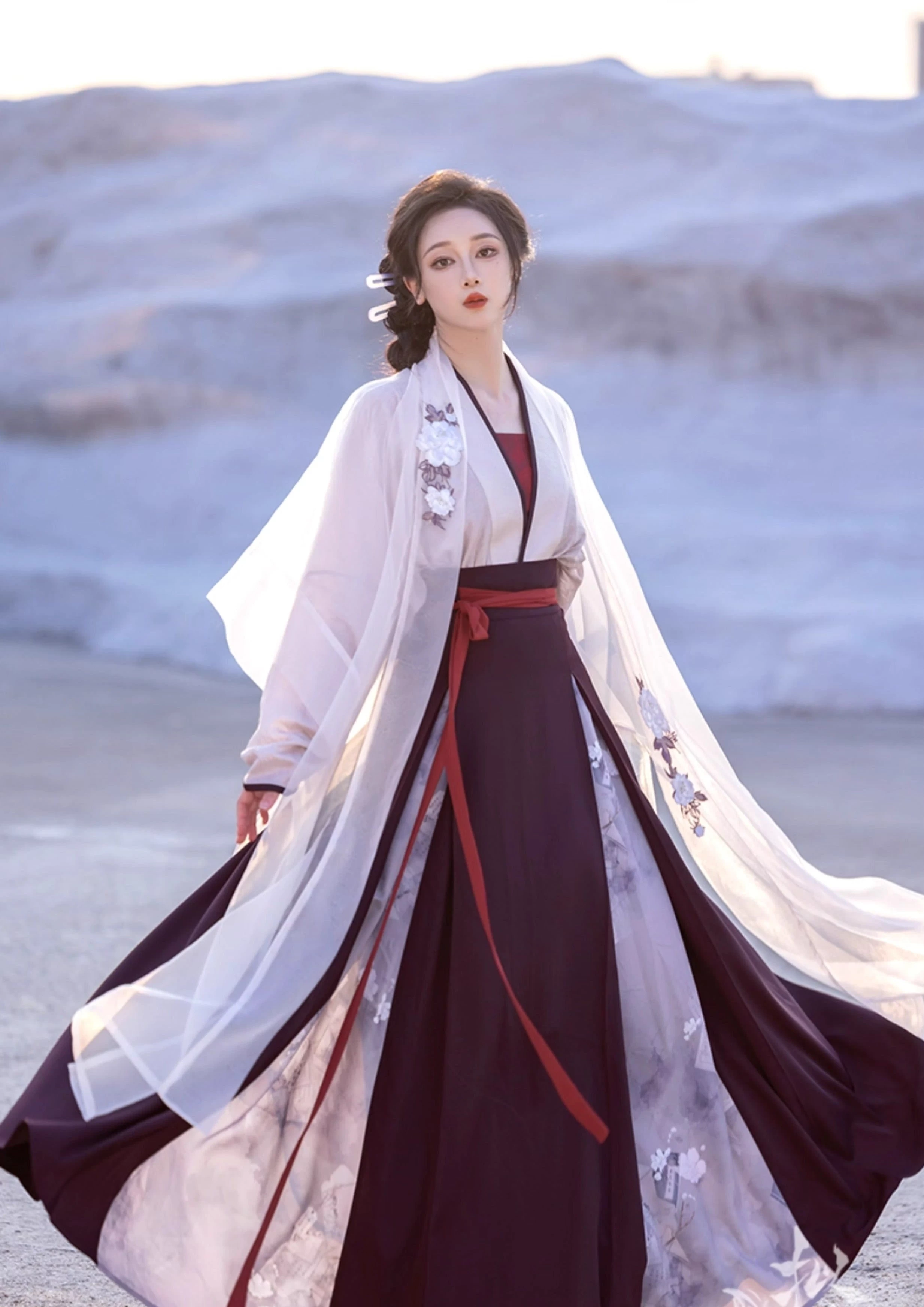 Women Modern Daily Hanfu 4-Piece Set Long Xiangsi Lab Cotton Blend | HANFUBAO