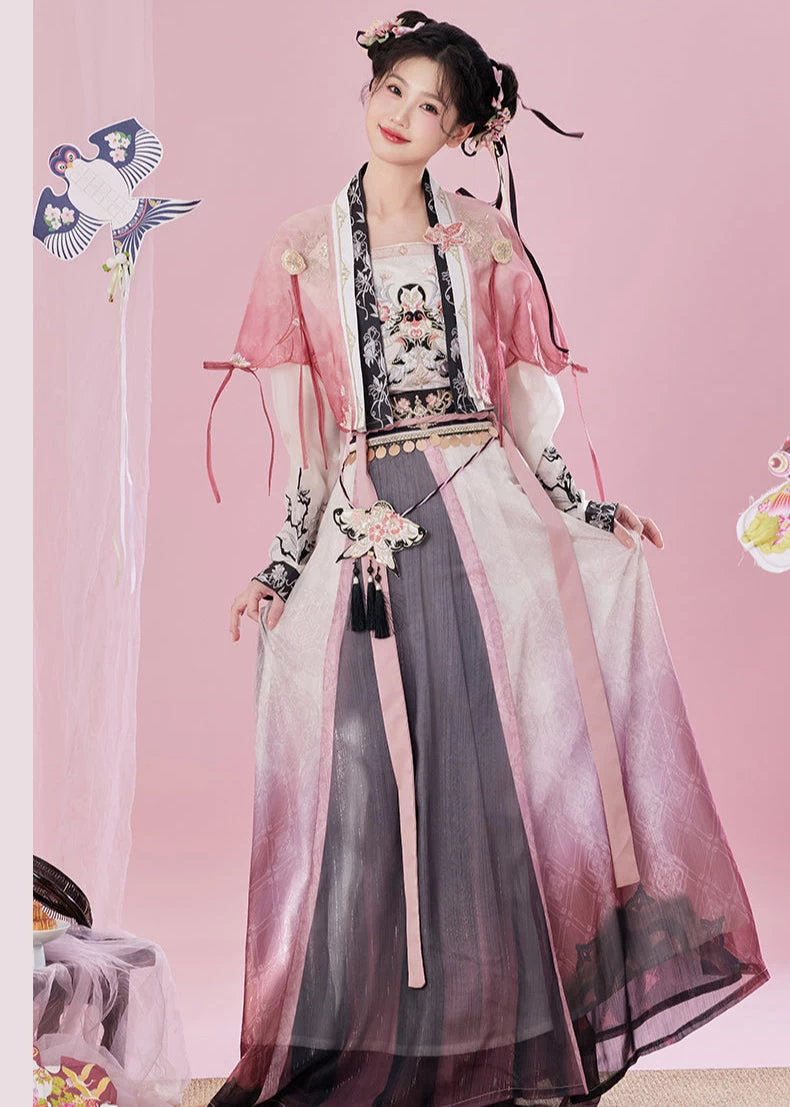 Women’s 4-Piece Daily Hanfu Set,  Skirt Outfit| HANFUBAO