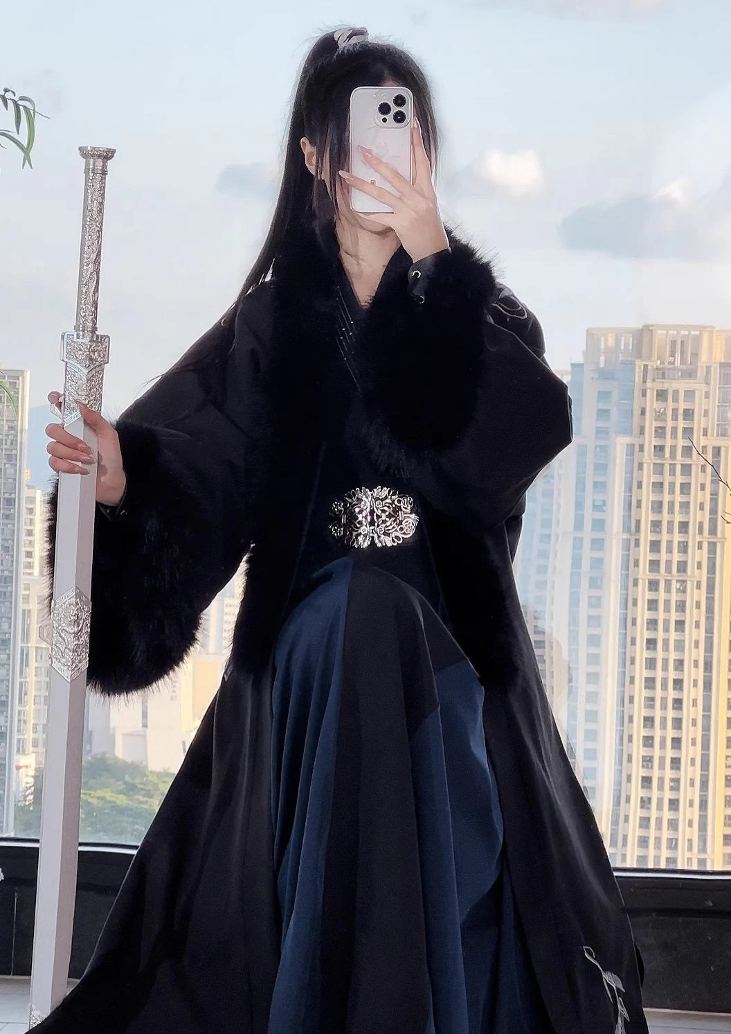 Unisex 6-Piece Winter Couple Hanfu Bamboo Embroidery Polyester| HANFUBAO