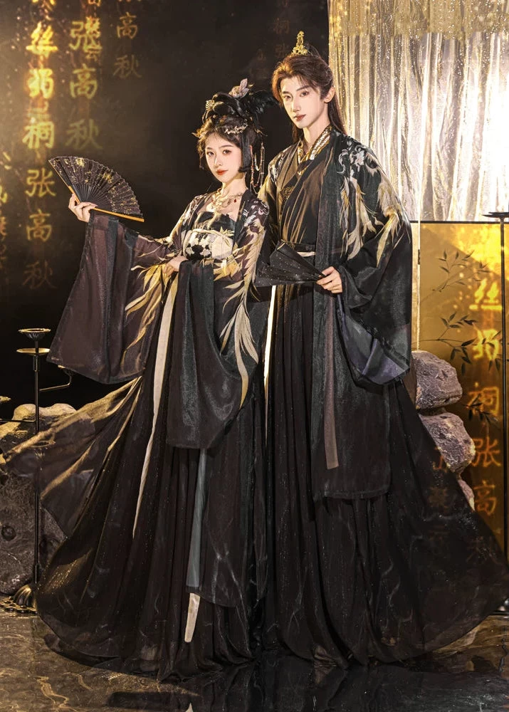 Women's Plus Size Couple Daily Hanfu 2-Piece Chiffon Set | HANFUBAO