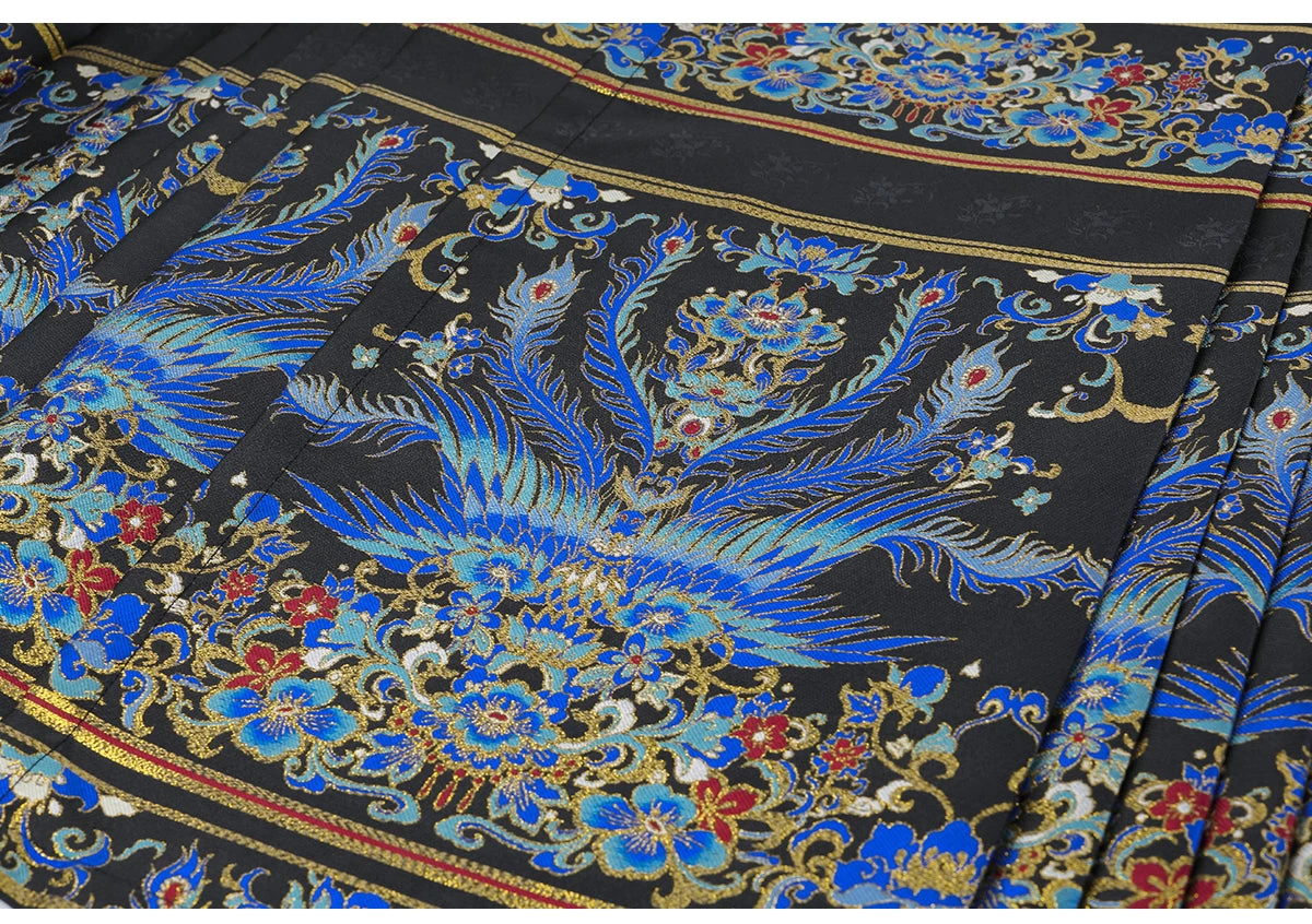 Unisex 6-Piece Graduation Hanfu Gown Set, Blue Feathered Kingfisher (Dian Cui) | HANFUBAO