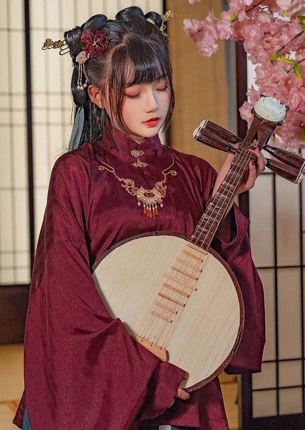 Women Modern Daily Hanfu Ming Blouse White | HANFUBAO Lab Silk Plus Size