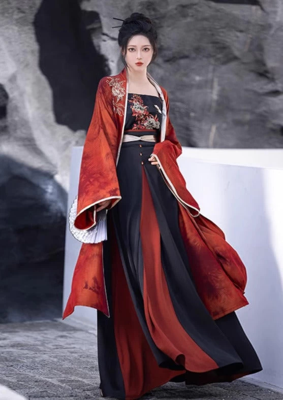 Women Modern Daily Hanfu 3-Piece Set Lab Cotton Blend | HANFUBAO