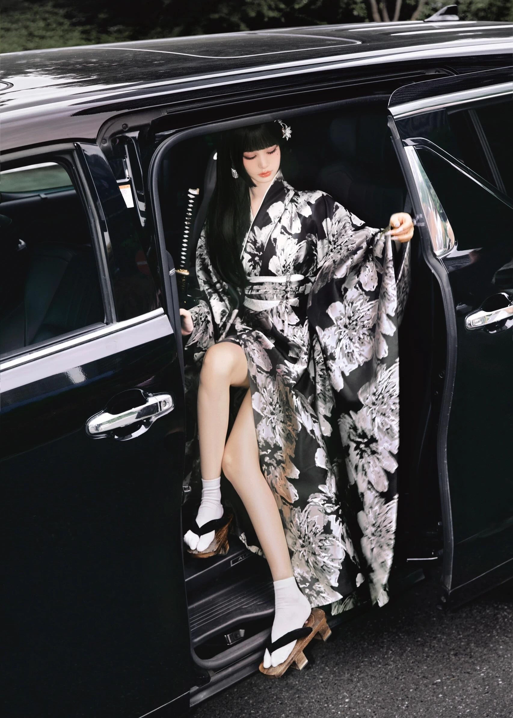 Women Modern Hanfu 2-Piece Kimono Robe Set Nightfall| HANFUBAO