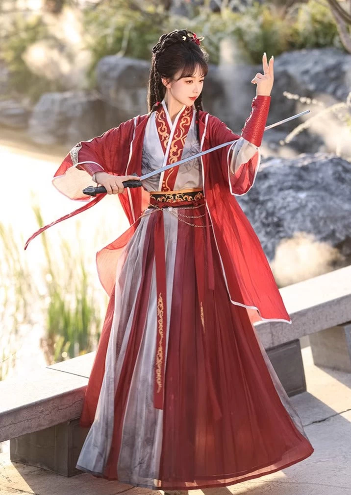 Unisex Modern Hanfu Cotton Blend Bamboo Pattern Set | HANFUBAO