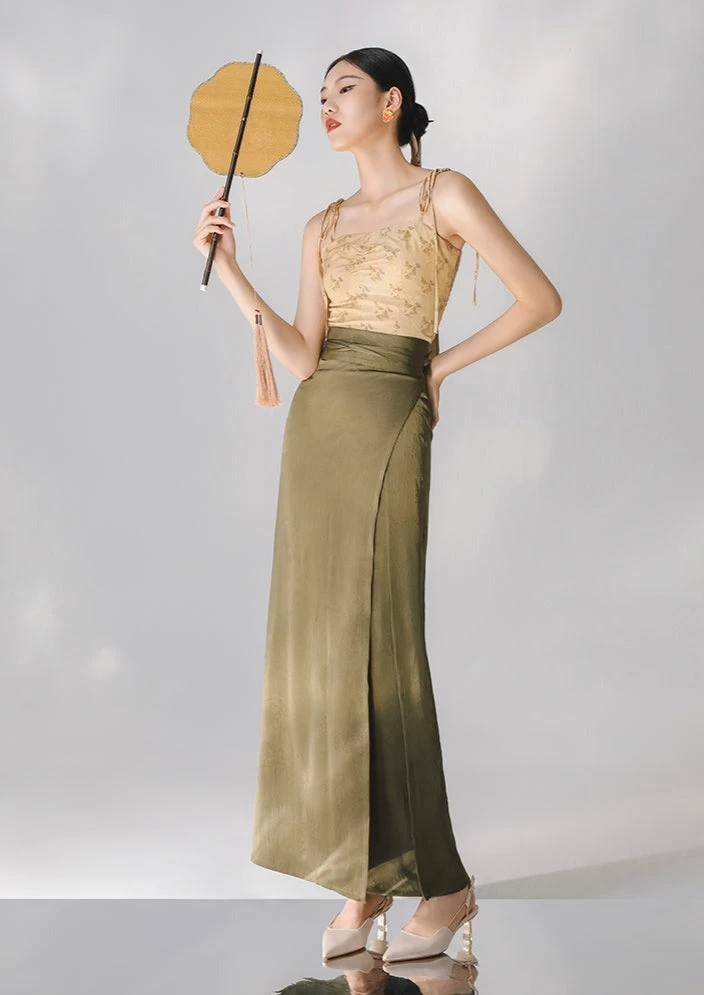 Women’s Modern 3-Piece Hanfu Set Tank Top Skirt Coverup Plus Size| HANFUBAO