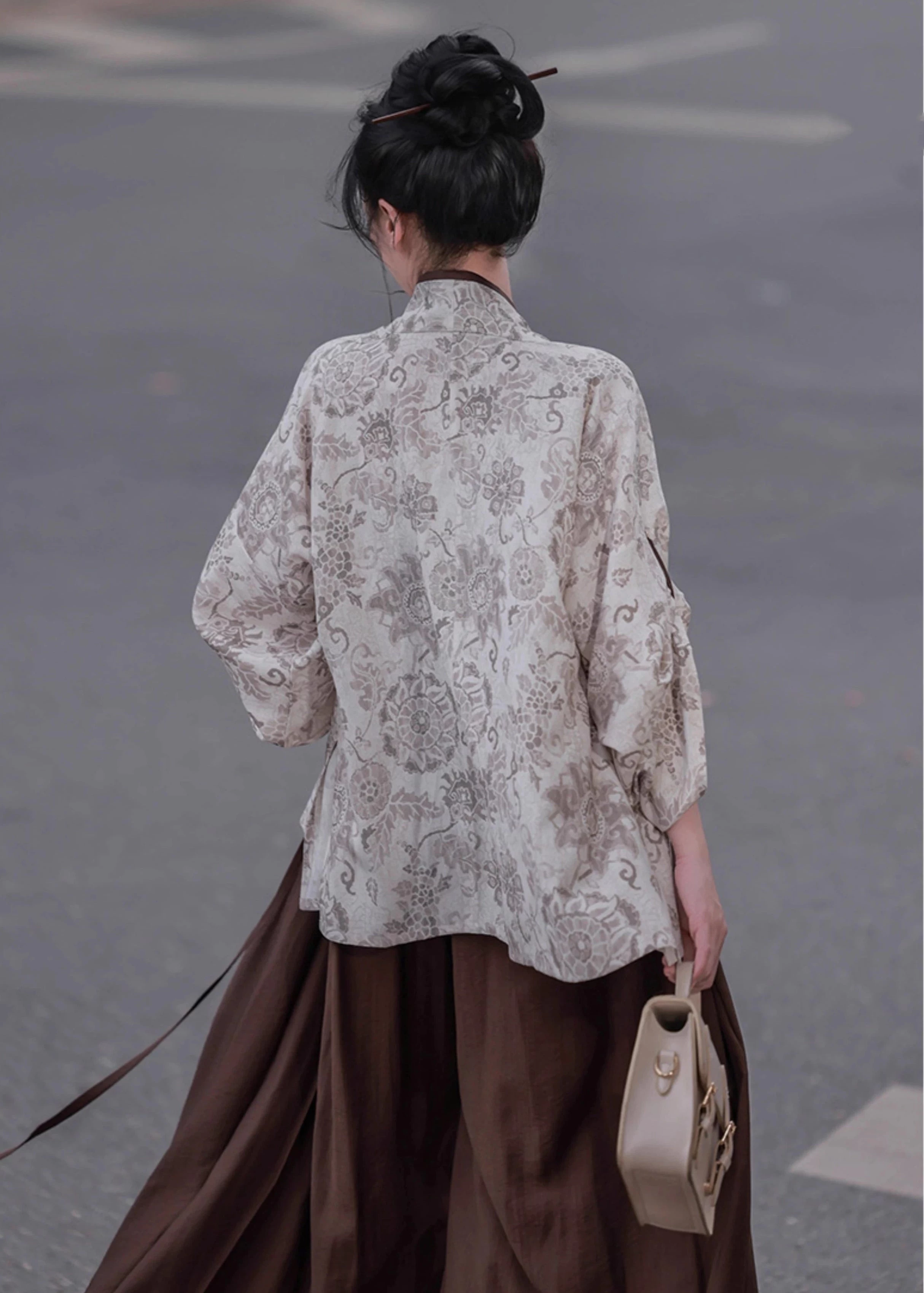 Women Modern Daily Hanfu 4-Piece Pants Set Fall Inkstone Rayon Linen | HANFUBAO