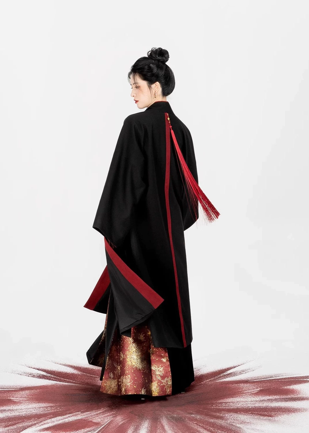 Women’s Modern 3-Piece Daily Hanfu Set, Lantern Flower Print, Warm Knit | HANFUBAO