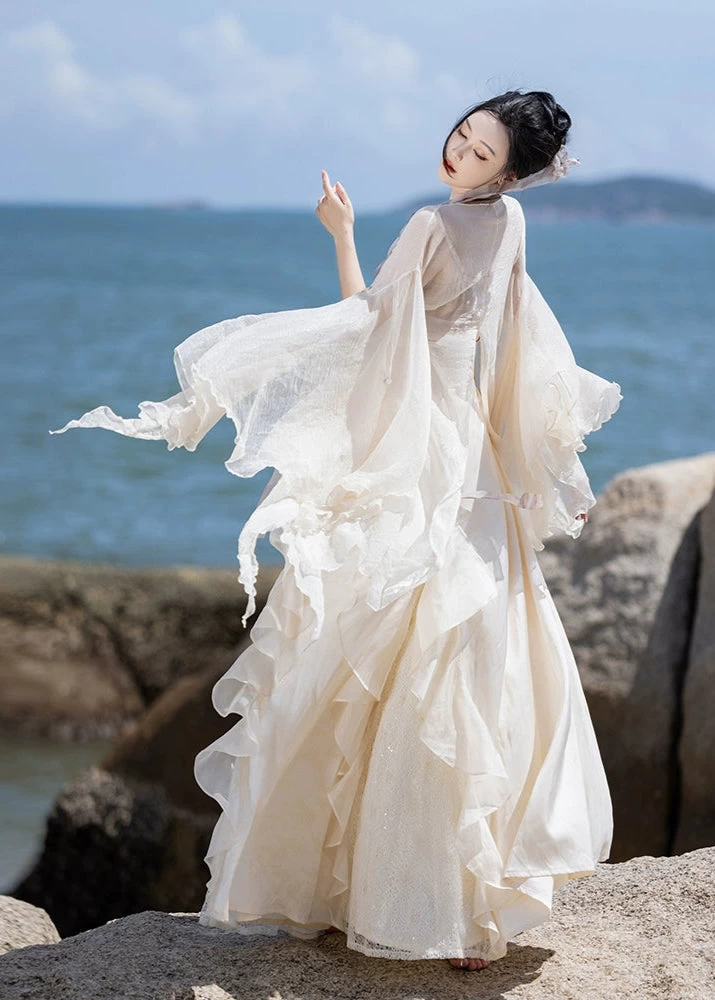 Women Modern 3-Piece Daily Hanfu Set  Skirt Outfit | HANFUBAO