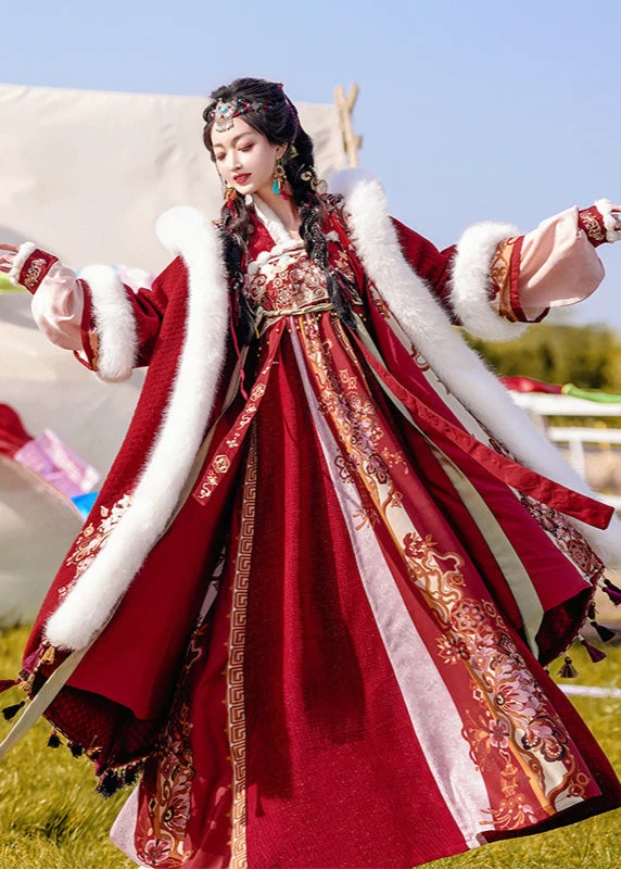 Unisex 3-Piece Fortune God Daily Hanfu Plus Size  Set | HANFUBAO