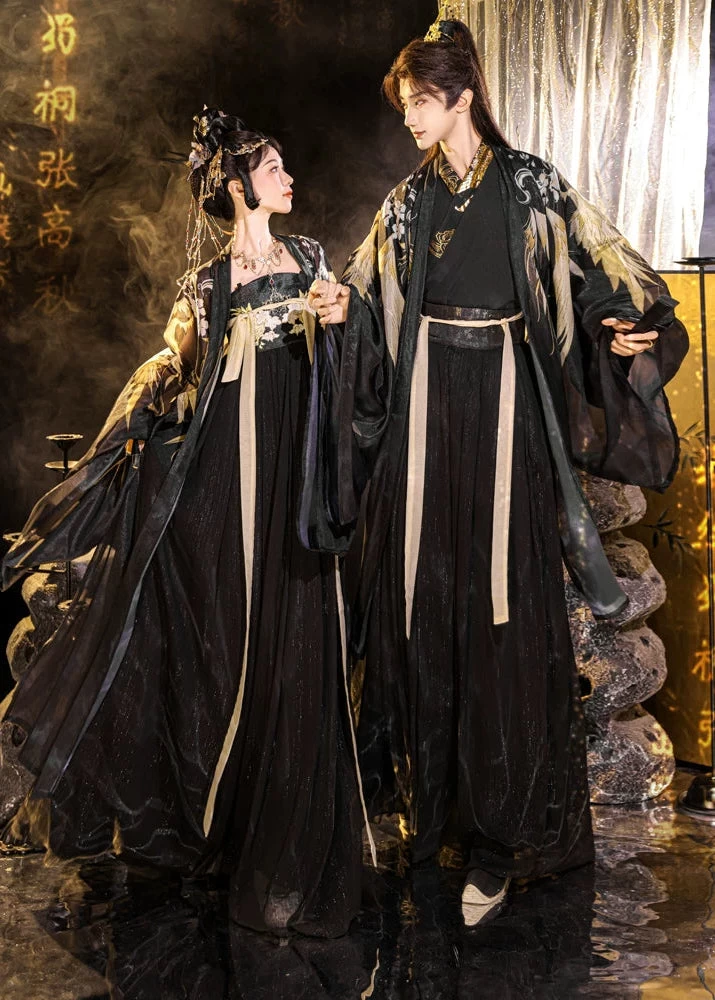 Women's Plus Size Couple Daily Hanfu 2-Piece Chiffon Set | HANFUBAO