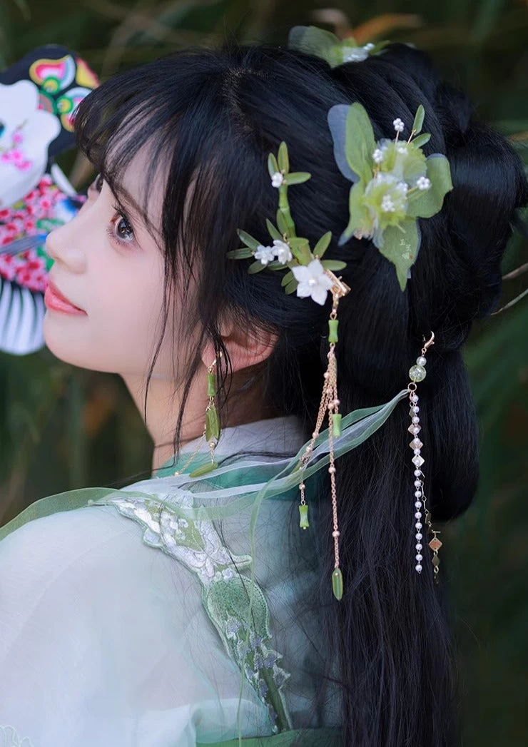 Unisex Bamboo Rain 2pcs Hanfu Hair Clips Set | HANFUBAO