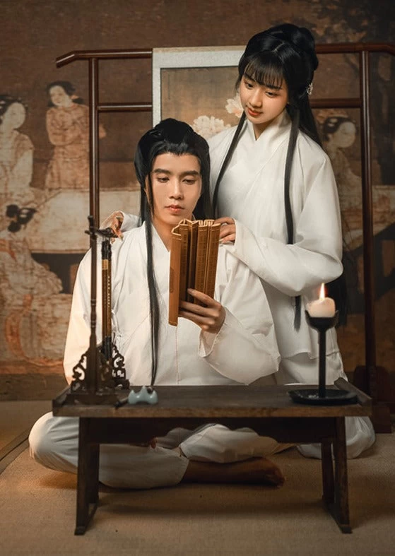 Unisex Hanfu Inner Shirt & Pants Set, Soft Rayon Blend, All-Season Daily Wear| HANFUBAO